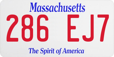 MA license plate 286EJ7