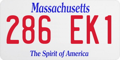 MA license plate 286EK1