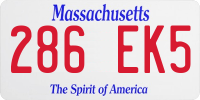 MA license plate 286EK5