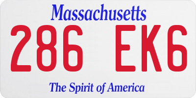 MA license plate 286EK6
