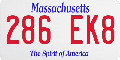 MA license plate 286EK8