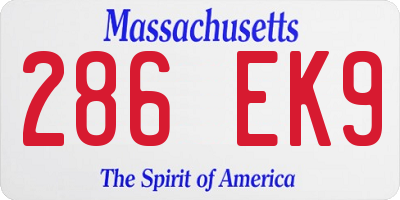 MA license plate 286EK9
