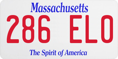 MA license plate 286EL0