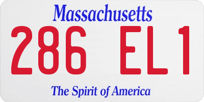 MA license plate 286EL1