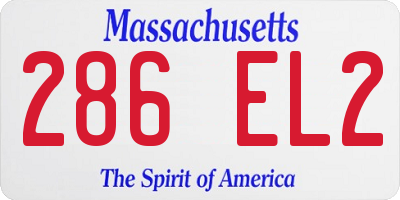 MA license plate 286EL2