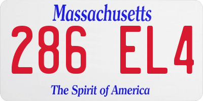 MA license plate 286EL4