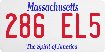 MA license plate 286EL5