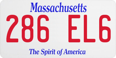 MA license plate 286EL6