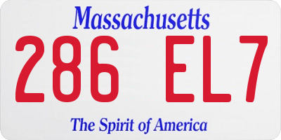 MA license plate 286EL7