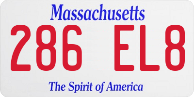 MA license plate 286EL8