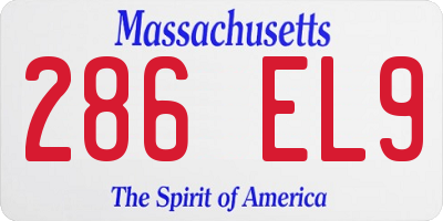 MA license plate 286EL9