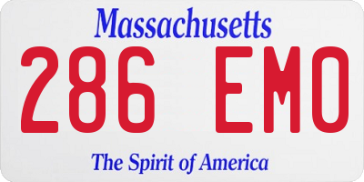 MA license plate 286EM0