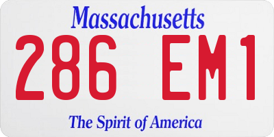 MA license plate 286EM1