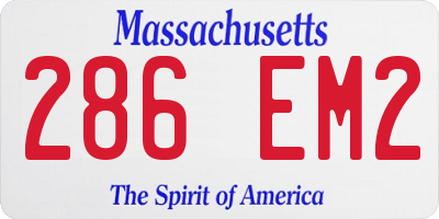 MA license plate 286EM2