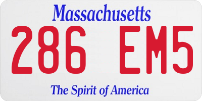 MA license plate 286EM5