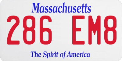 MA license plate 286EM8