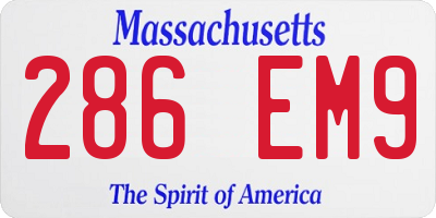 MA license plate 286EM9