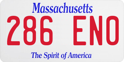 MA license plate 286EN0