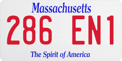 MA license plate 286EN1