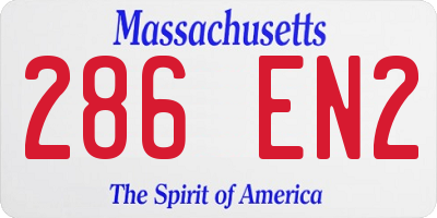 MA license plate 286EN2