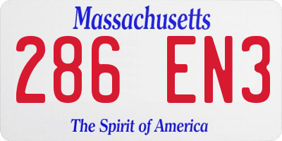 MA license plate 286EN3