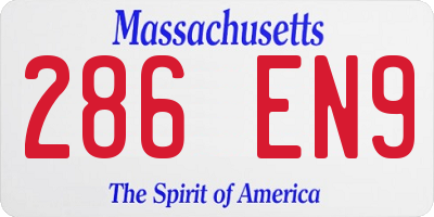 MA license plate 286EN9