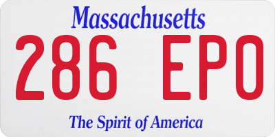 MA license plate 286EP0