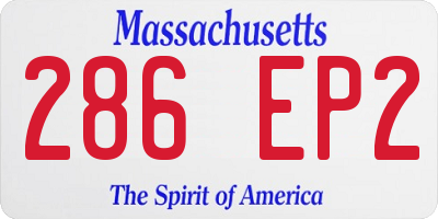 MA license plate 286EP2