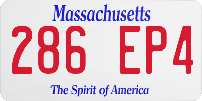 MA license plate 286EP4