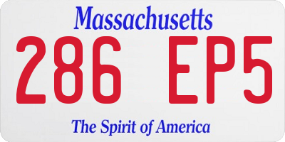 MA license plate 286EP5