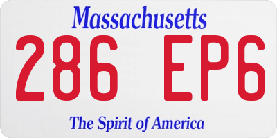 MA license plate 286EP6