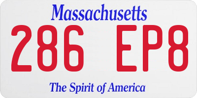 MA license plate 286EP8
