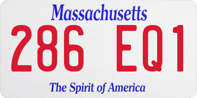MA license plate 286EQ1