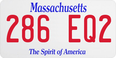 MA license plate 286EQ2