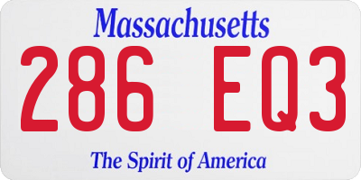 MA license plate 286EQ3