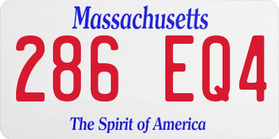 MA license plate 286EQ4