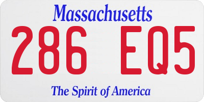MA license plate 286EQ5