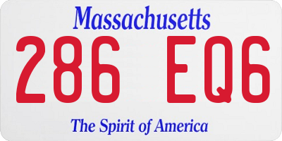 MA license plate 286EQ6