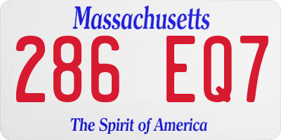 MA license plate 286EQ7