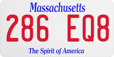 MA license plate 286EQ8