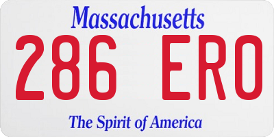 MA license plate 286ER0