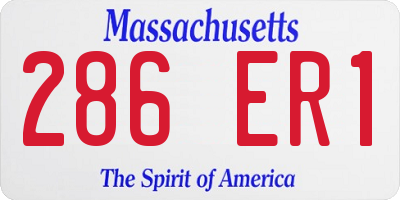 MA license plate 286ER1