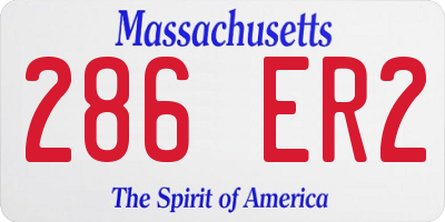 MA license plate 286ER2