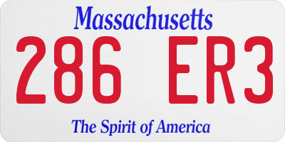 MA license plate 286ER3