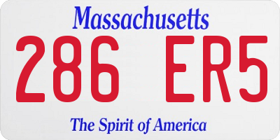 MA license plate 286ER5