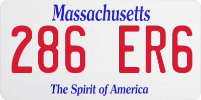 MA license plate 286ER6