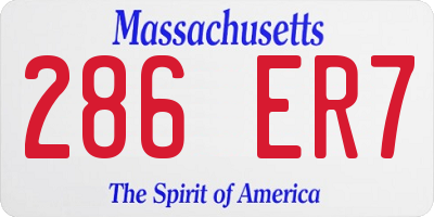 MA license plate 286ER7