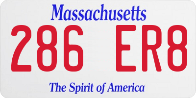 MA license plate 286ER8
