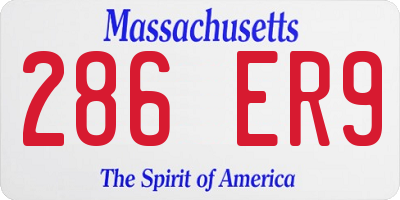 MA license plate 286ER9