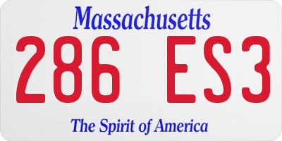 MA license plate 286ES3